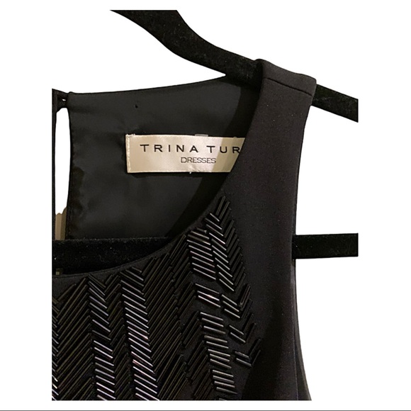 Trina Turk Dress Cocktail Black Dress Chic & Elevated Sleeveless Dress Size 4 - Picture 9 of 16